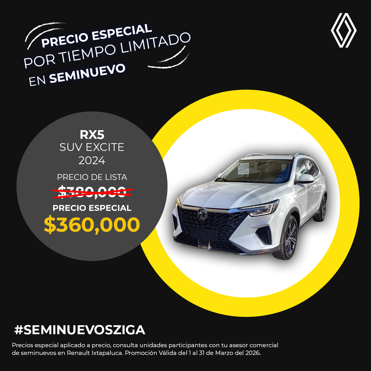 RX5 Excite 2024: SUV de Lujo con Precio Especial